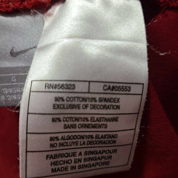 Nike Red Cotton Blend Cropped Work Out Pants size Large - Picture 2 of 8